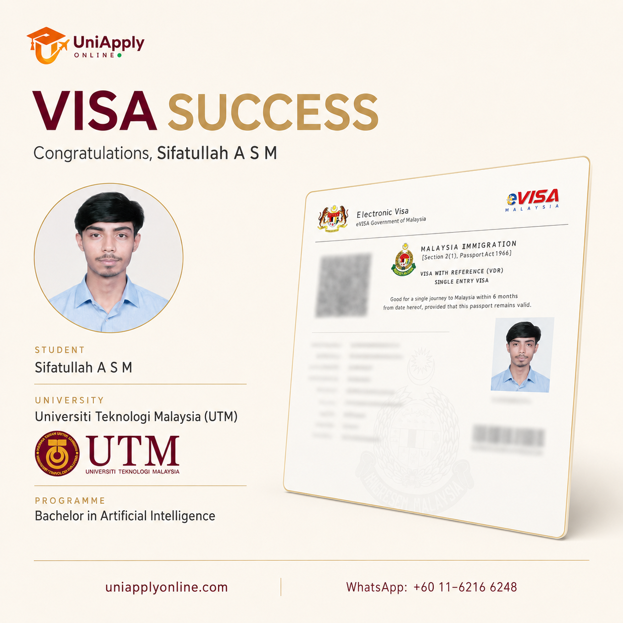 Sifatullah A S M success story